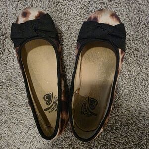 Place Kids Leopard Print Slippers with Black Bow